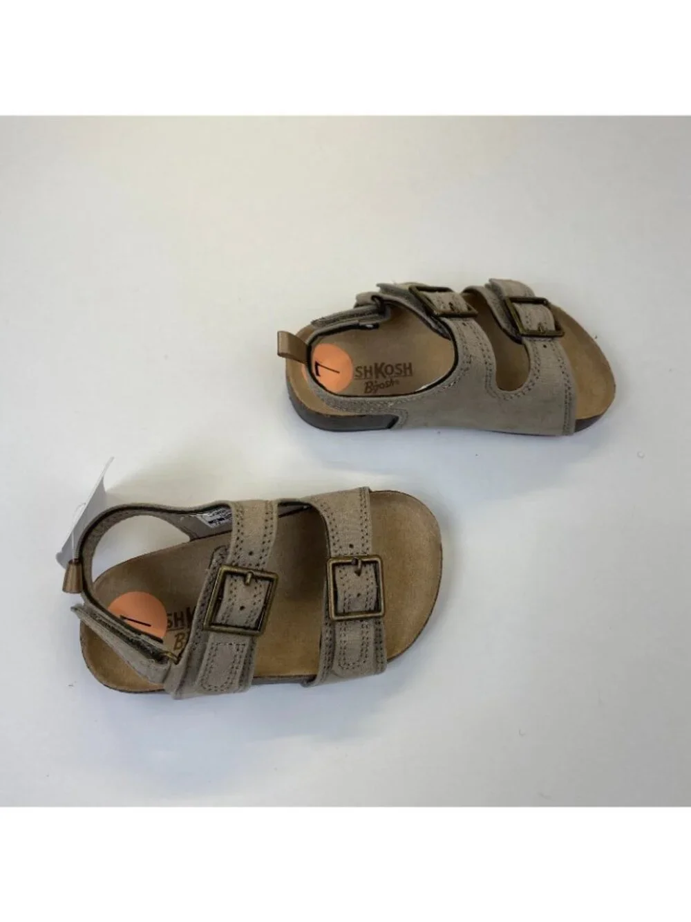 OshKosh B'Gosh Toddler Sandals Bruno4 Tan Size 7 Toddler, TDV Hook & Loop Adjust
